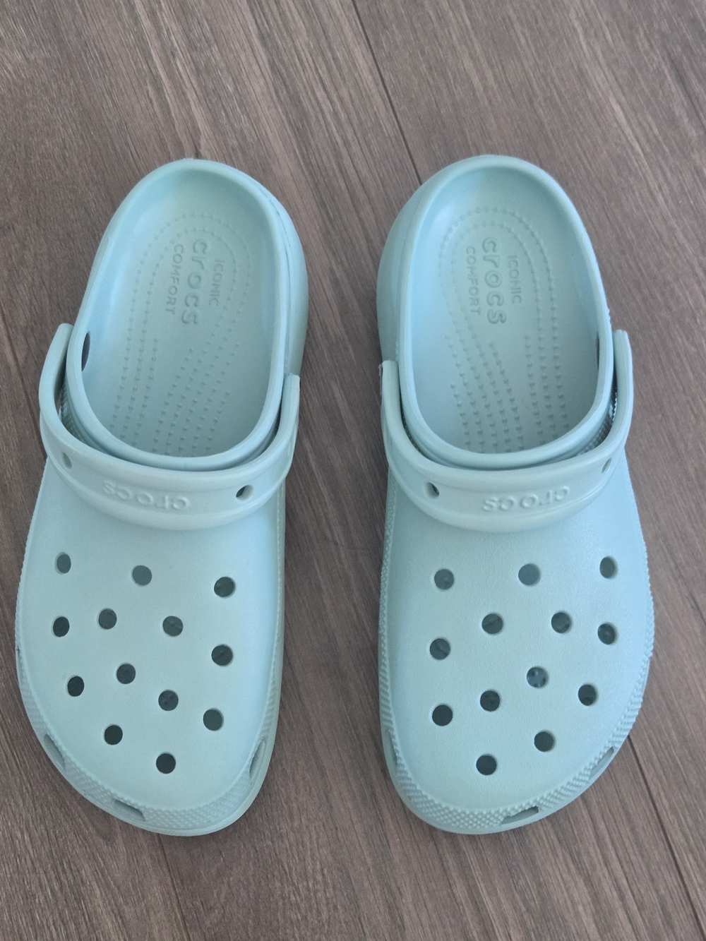 Crocs Women's Classic Platform Clog Light Aquamarine Pastel Teal S 9 Comfort - Picture 2 of 11